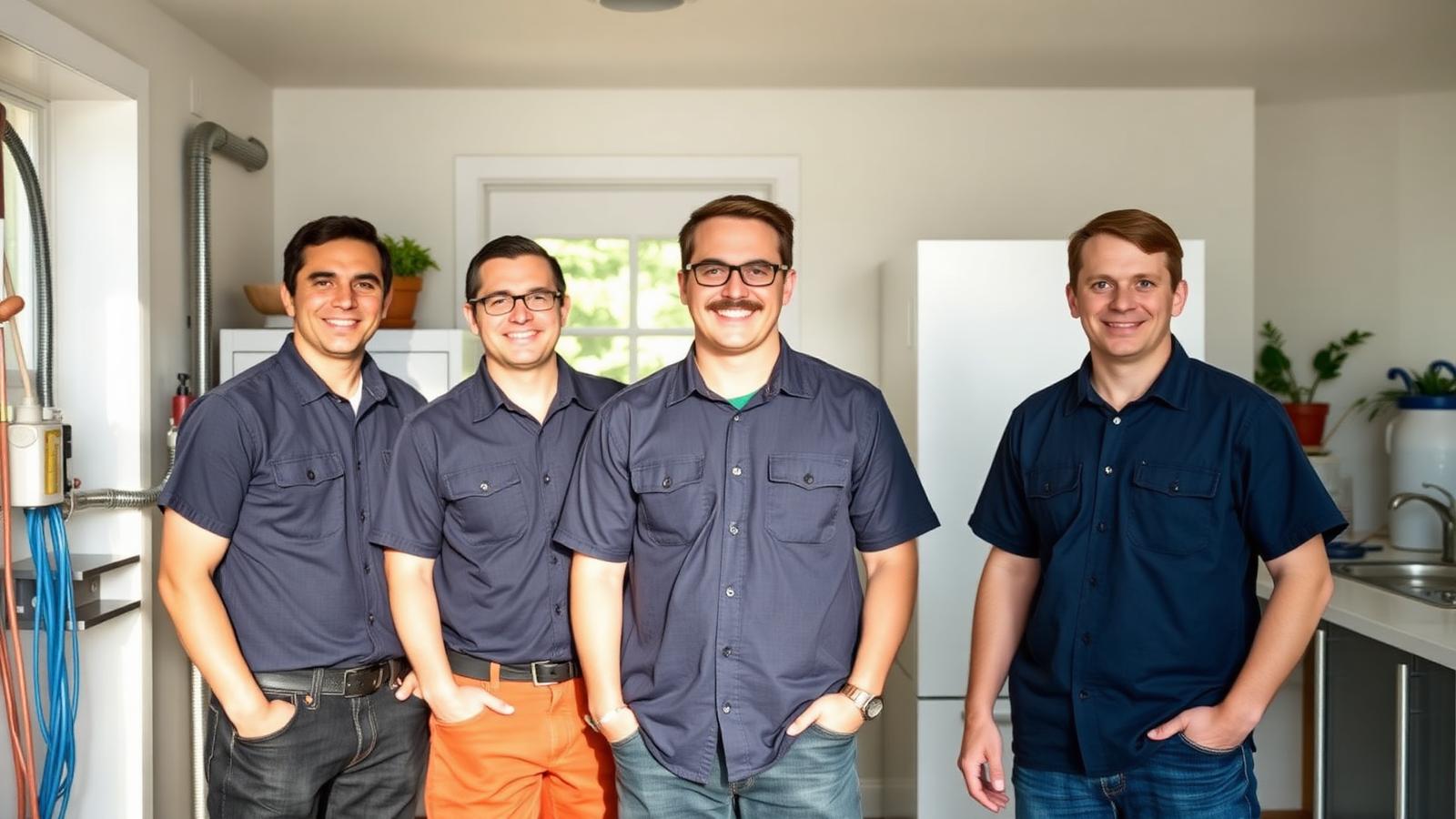 Our Calgary and Edmonton service team in a residential utility room