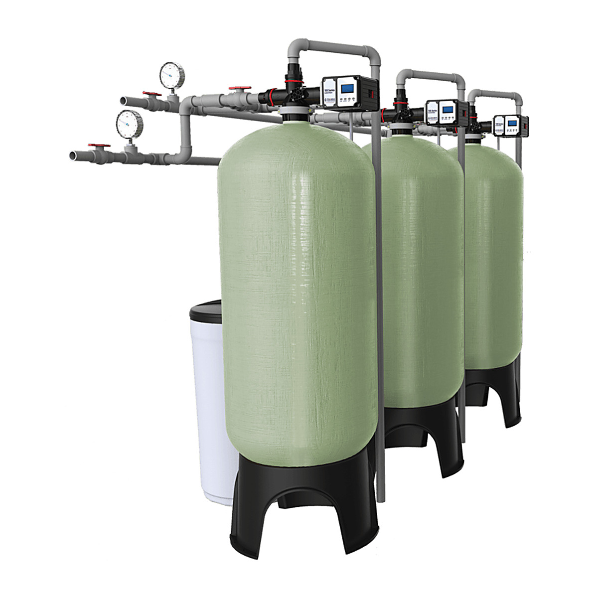 Commercial twin tank water softener