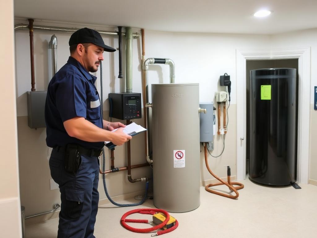 Certified technician installing a water treatment system
