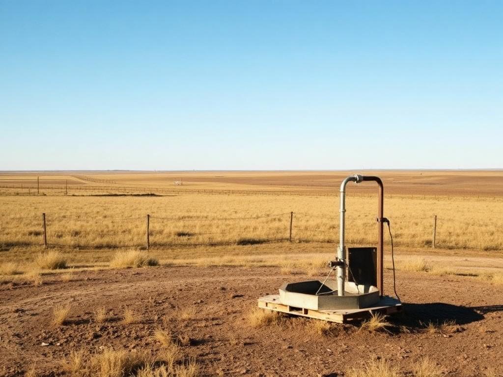 Private well head on a rural Alberta property